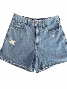 Hollister Light Blue Distressed Denim High-Rise Women's Shorts